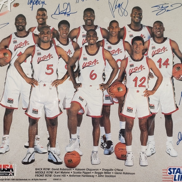 VINTAGE 1996 HASBRO INC. STARTING LINEUP USA BASKETBALL TEAM POSTER COLLECTIBLE - Picture 8 of 8